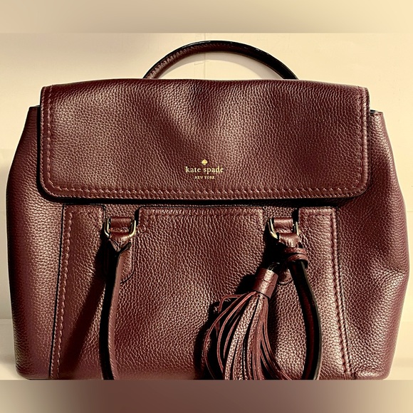Gorgeous Kate Spade leather bag in a rich burgundy shade! - Picture 1 of 7